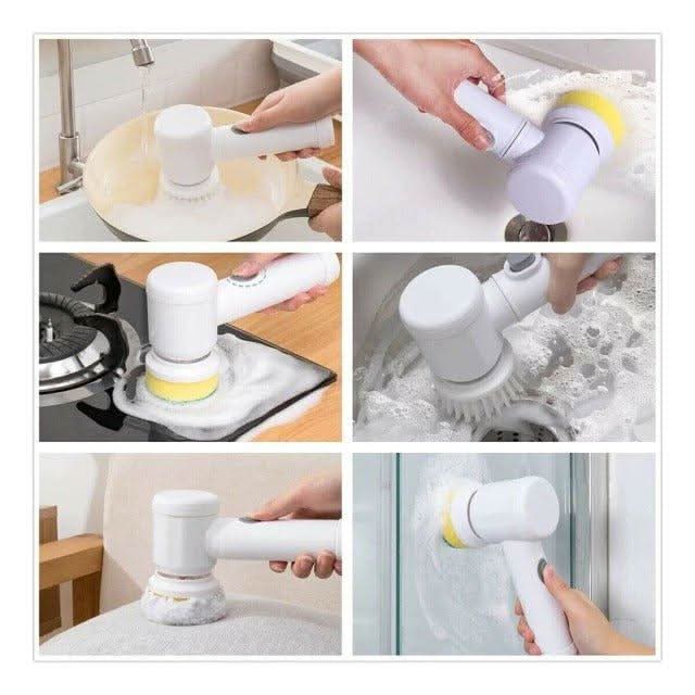 Cepillo Eléctrico Recargable 5 en 1 | Limpieza Fácil para Cocina y Baño - Amya Chile