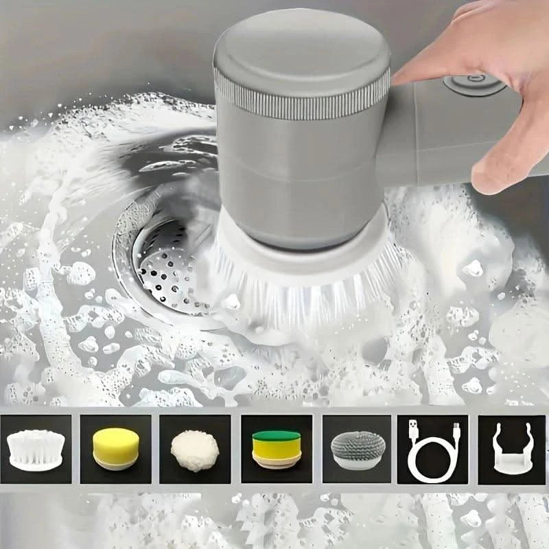 Cepillo Eléctrico Recargable 5 en 1 | Limpieza Fácil para Cocina y Baño - Amya Chile