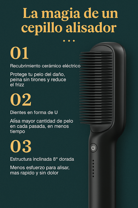 Cepillo Alisador Mágico – Cabello liso y brillante en solo 3 minutos, sin dañar tu pelo
