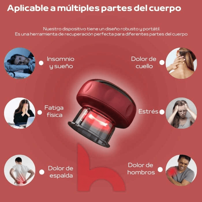 Máquina de Ventosas 4 en 1 - Masajeador Inteligente con Calor, Luz Roja y Succión Ajustable - Amya Chile